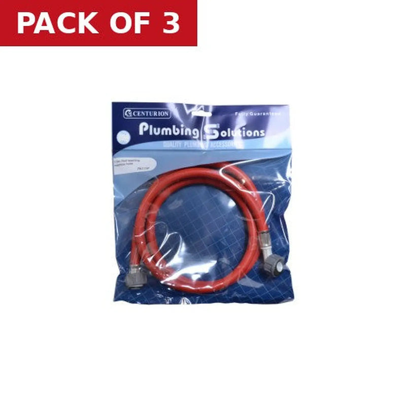 Centurion 1.5m Red Washing Machine Hose - Pack of 3