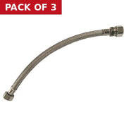 Centurion 15mm x 1/2" BSP x 300mm Flexible Tap Connector - Pack of 3