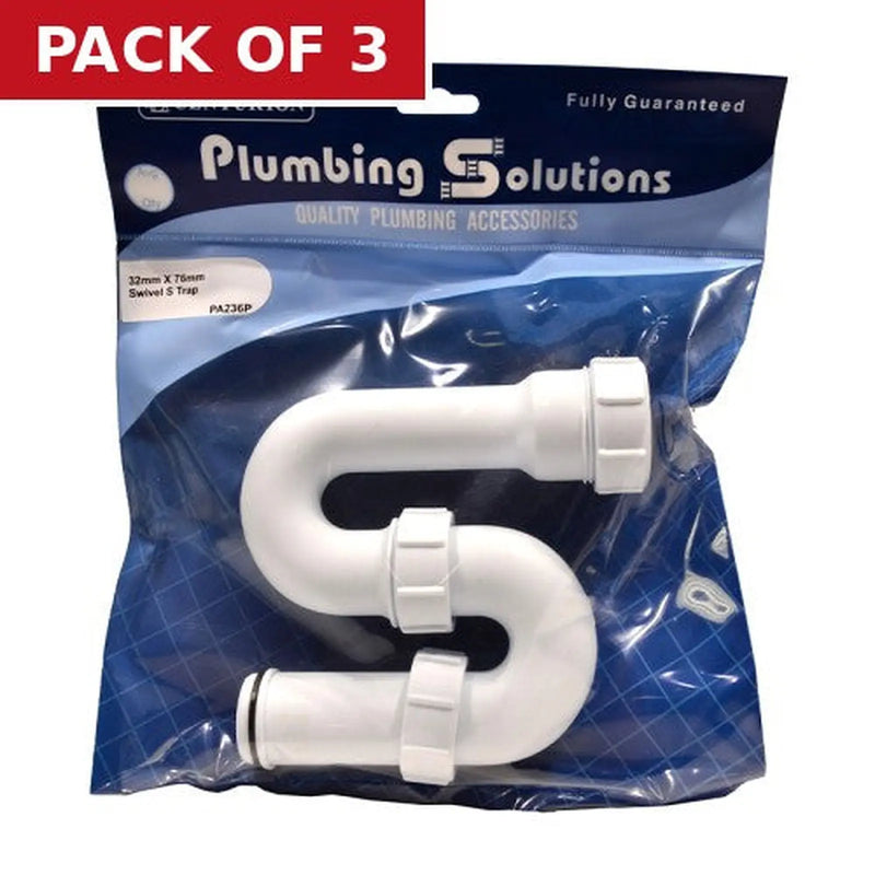 Centurion 32mm S Type Swivel Trap - Pack of 3