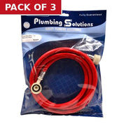 Centurion 2.5m Washing Machine Hose - Red - Pack of 3