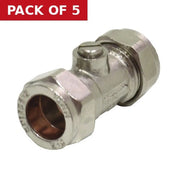 Centurion 15mm CP CXC Screw Type Isolating Valve - Pack of 5