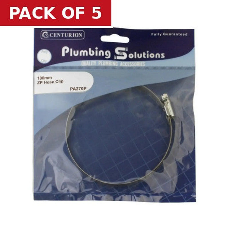 Centurion 100mm ZP Hose Clip - Pack of 5