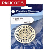 Centurion Sink Strainer - White Plastic - 1 1/2" - Pack of 5