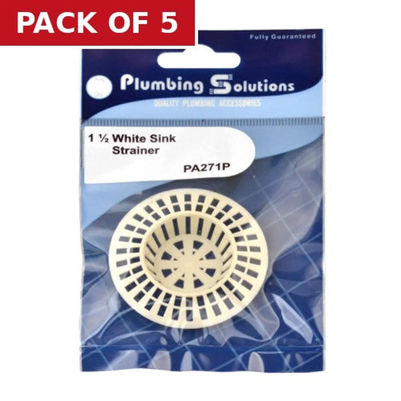 Centurion Sink Strainer - White Plastic - 1 1/2" - Pack of 5