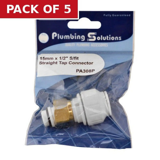 Centurion Speedfit - 15mm x 1/2" Straight Tap Connector - Pack of 5
