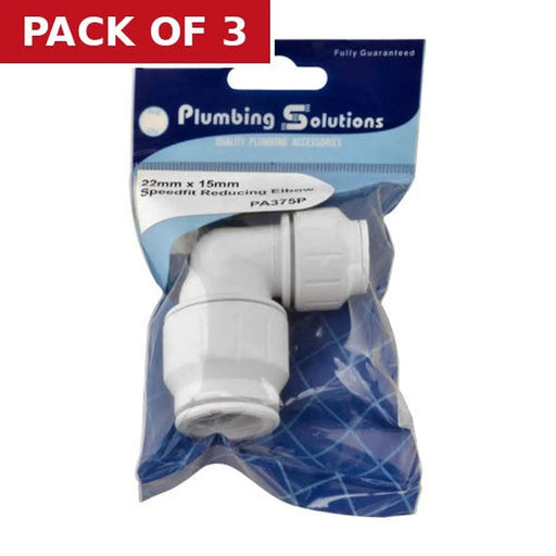 Centurion Speedfit - 22mm x 15mm Reducing Elbow - Pack of 3