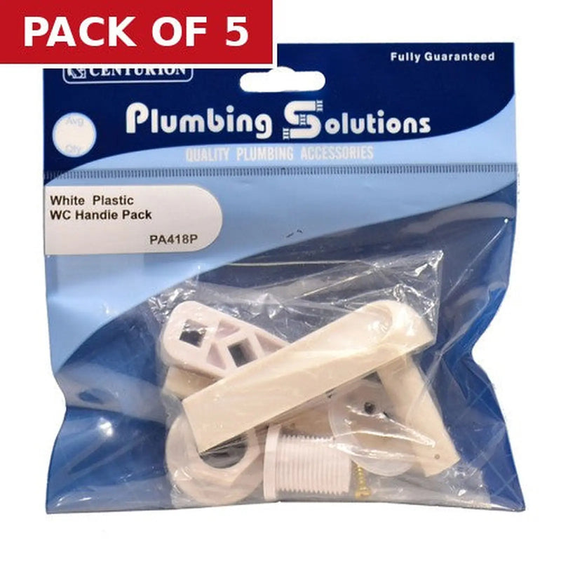 Centurion Plastic WC Handle Pack - White - Pack of 5