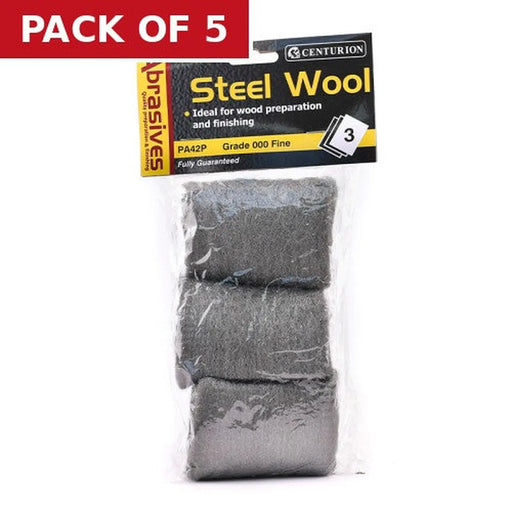 Centurion Abrasives Steel Wire Wool, 000 Fine (Pack of 3) - Pack of 5