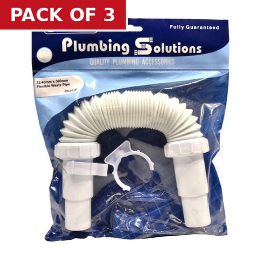 Centurion Flexible Waste Pipe - 32/40mm x 300mm - Pack of 3