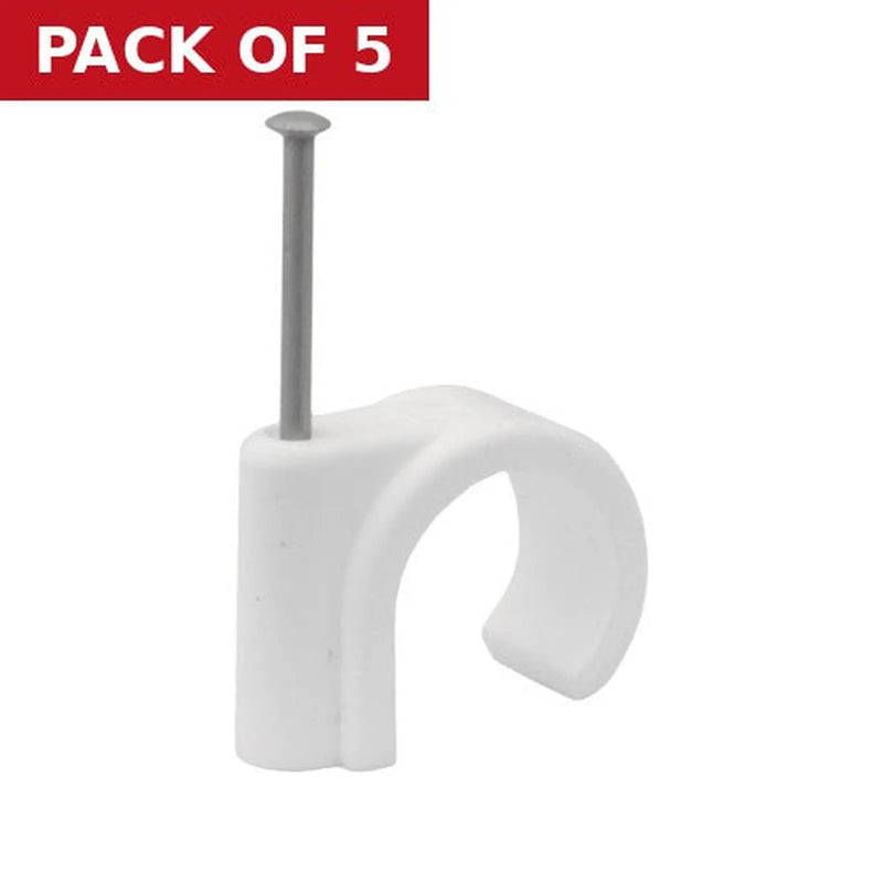 Centurion 10mm Plastic Nail In Pipe Clips (Pack of 5)