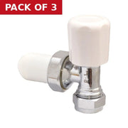 Centurion 8mm Angled Radiator Valve - Pack of 3