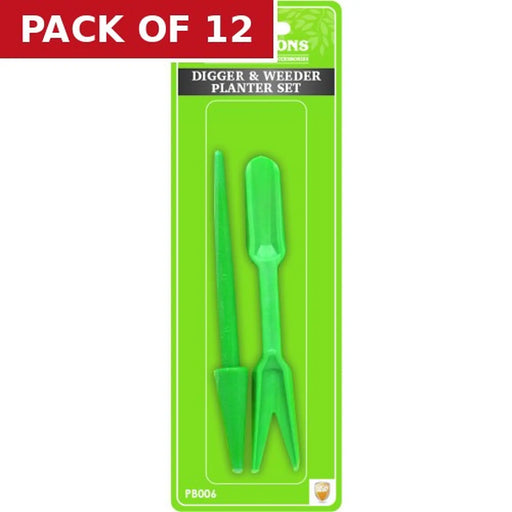 Centurion Dibber & Weeder Planting Set, Green, 2 Pack - Pack of 12