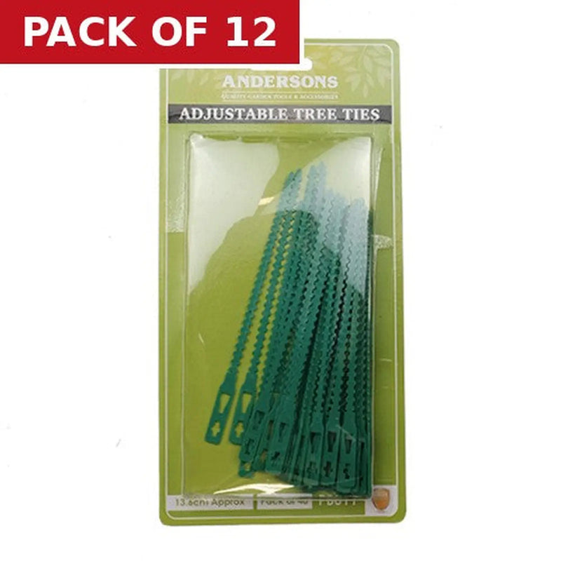 Centurion Adjustable Tree and Shrub Ties, Green, Pack of 40 - Pack of 12