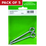 Centurion Screw In Steel Vine Eyes, 100mm x 18mm,  (Pack of 2) - Pack of 5