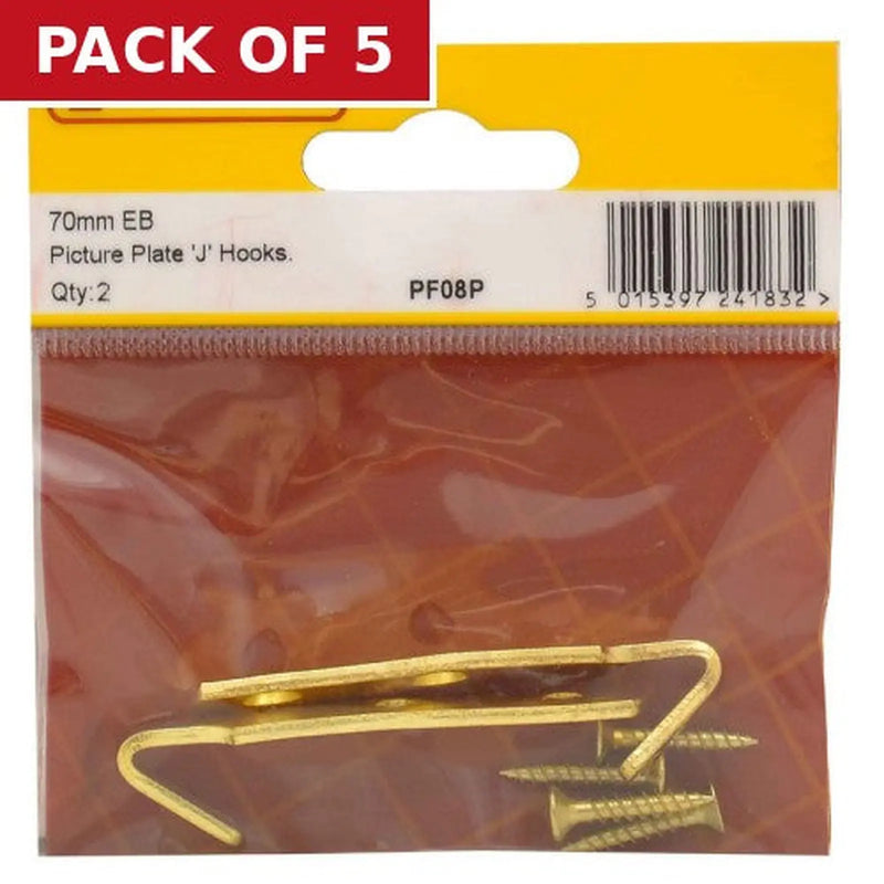 Centurion 60mm EB Picture Plate 'J' Hook (Pack of 2) - Pack of 5