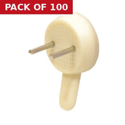 Centurion 22mm Plastic Hard Wall Picture Hooks - Pack of 100