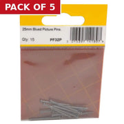 Centurion 25mm Blued Picture Pins (Pack of 15) - Pack of 5
