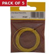 Centurion 3.5m Brass Picture Wire - Pack of 5