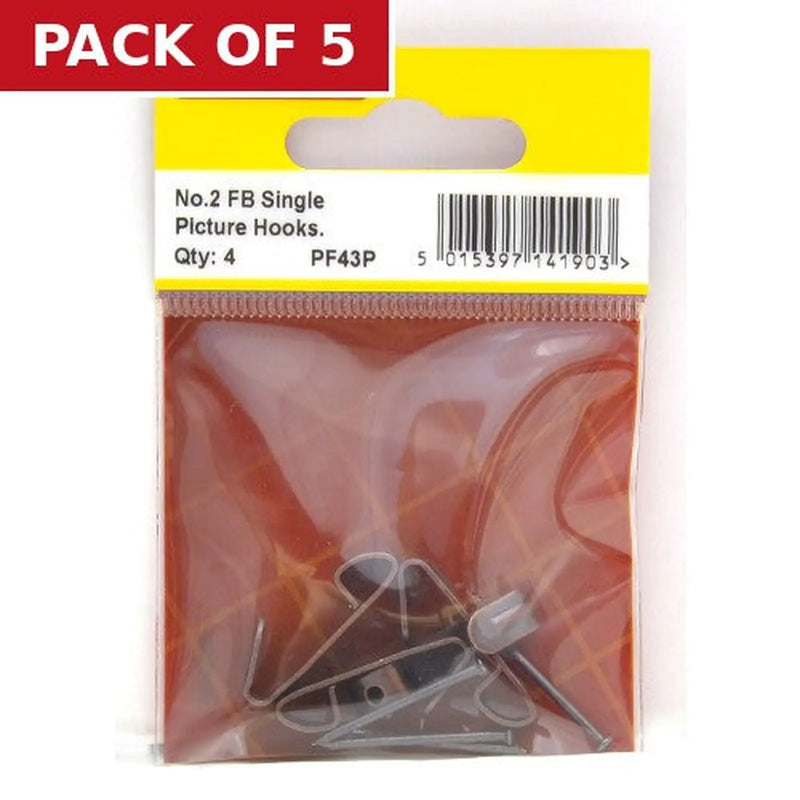 Centurion No 2 FB Single Picture Hooks (Pack of 4) - Pack of 5