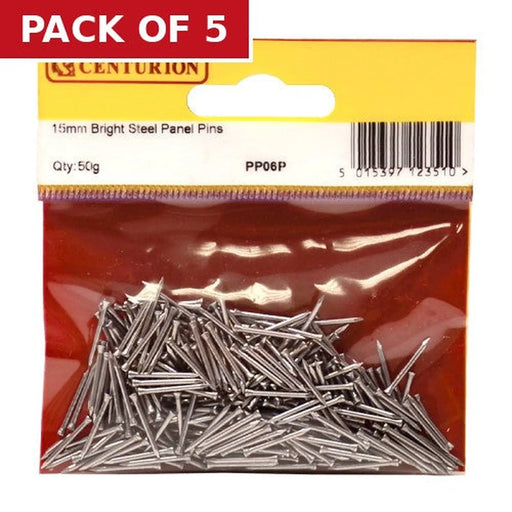 Centurion 15mm Steel Panel Pins - Pack of 5