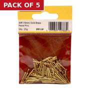 Centurion 15mm Solid Brass Panel Pins (25g) - Pack of 5