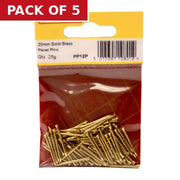 Centurion 20mm Solid Brass Panel Pins (25g) - Pack of 5