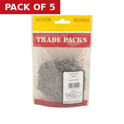 Centurion Veneer Pins - Steel - 20mm - (250g Pack) - Pack of 5