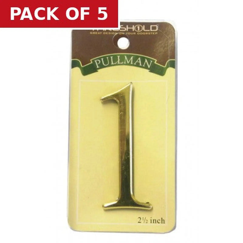Centurion 2 1/2" Gold Effect Pullman Numeral 1 - Pack of 5