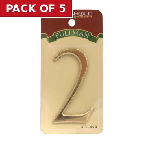 Centurion 2 1/2" Gold Effect Pullman Numeral 2 - Pack of 5