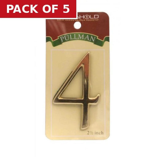 Centurion 2 1/2" Gold Effect Pullman Numeral 4 - Pack of 5