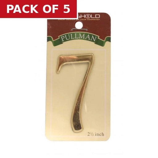 Centurion 2 1/2" Gold Effect Pullman Numeral 7 - Pack of 5