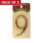 Centurion 2 1/2" Gold Effect Pullman Numeral 9 - Pack of 5