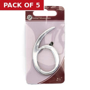 Centurion 2 1/2" Silver Effect Pullman Numeral 6 - Pack of 5