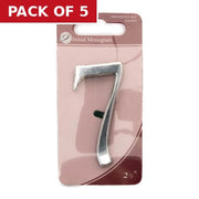 Centurion 2 1/2" Silver Effect Pullman Numeral 7 - Pack of 5