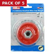 Centurion Hilka 100mm M14 Knotted Wire Cup Brush - Pack of 5