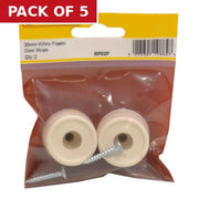 Centurion 35mm White Plastic Door Stops (Pack of 2) - Pack of 5