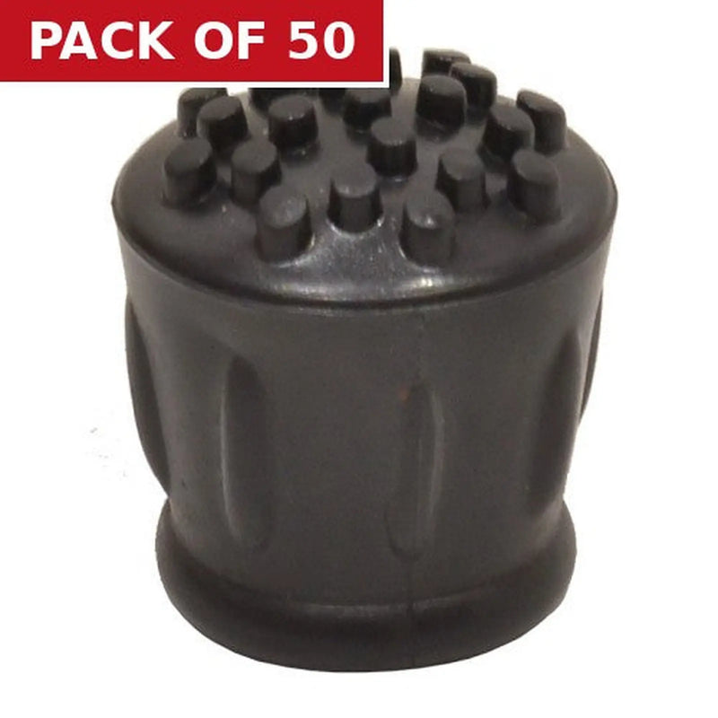 Centurion 19mm Black Rubber Walking Stick Ferrule - Pack of 50