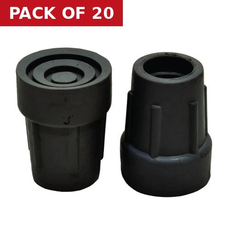 Centurion 19mm Black Rubber Crutch Ferrule - Pack of 20
