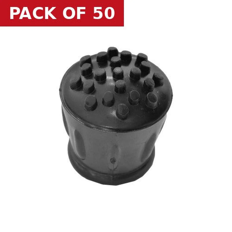 Centurion 16mm Black Rubber Walking Stick Ferrule - Pack of 50