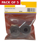 Centurion 35mm Black Plastic Door Stops (Pack of 2) - Pack of 5