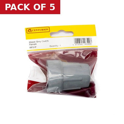 Centurion 22mm Grey Rubber Crutch Ferrule - Pack of 5