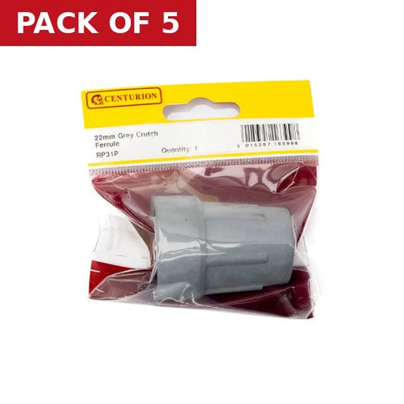 Centurion 22mm Grey Rubber Crutch Ferrule - Pack of 5