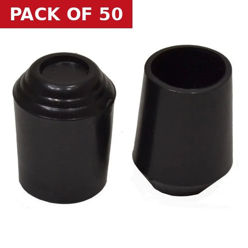 Centurion 22mm Chair Ferrules - Black Rubber - Pack of 50
