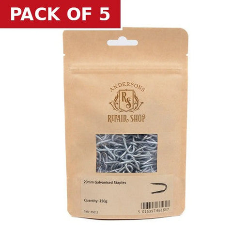 Centurion Repair Shop Staples - Galvanised - 20mm - 250g - Pack of 5