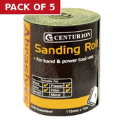 Centurion Abrasives Aluminium Oxide Decorators' Roll, Fine 115mm x 10m - Pack of 5