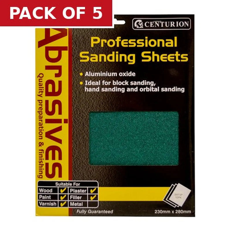 Centurion Abrasives Assorted Aluminium Oxide Sandpaper Sheets, Pack of 10 - Pack of 5
