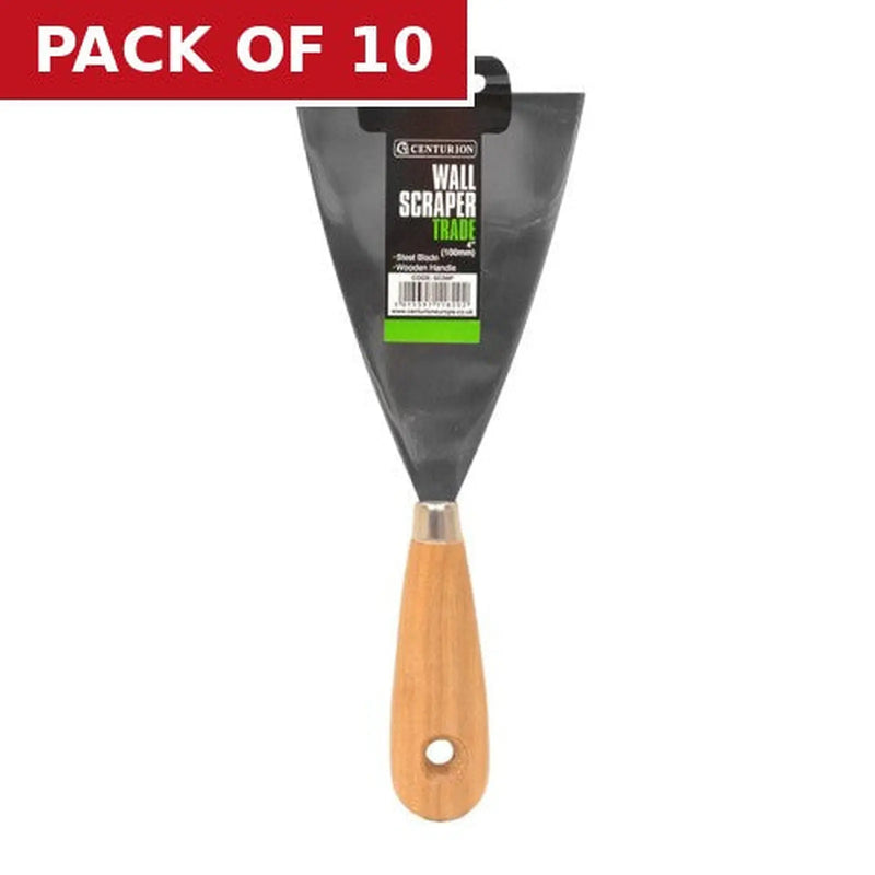 Centurion Trade Wallpaper Scraper with Wooden Handle, 100mm / 4" - Pack of 10