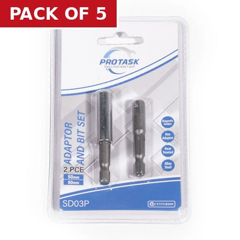 Centurion ProTask Screwdriver Bit Holder and Adaptor Set - Pack of 5