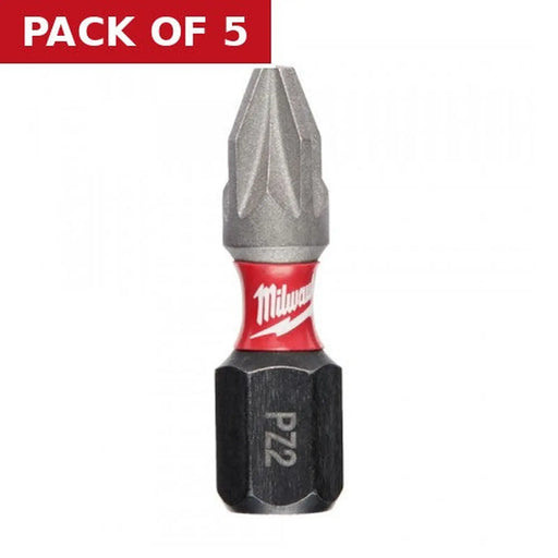 Centurion Milwaukee SHOCKWAVE™ PZ2 Bit 25mm - 25pc - Pack of 5
