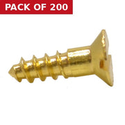 Centurion 1/2" x 6 Slotted Brass Woodscrew - Countersunk Head - (200)